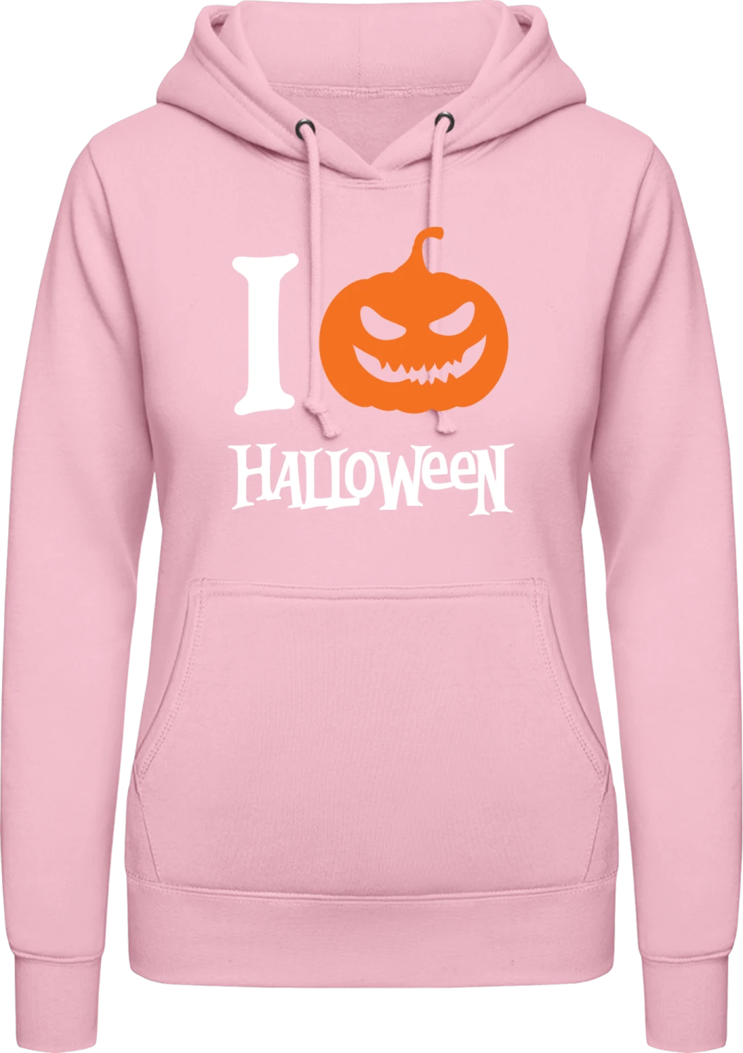 I Halloween - Baby pink AWDis ladies hoodie - Front