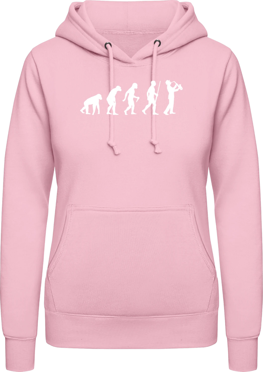 Jazz Evolution - Baby pink AWDis ladies hoodie - Front