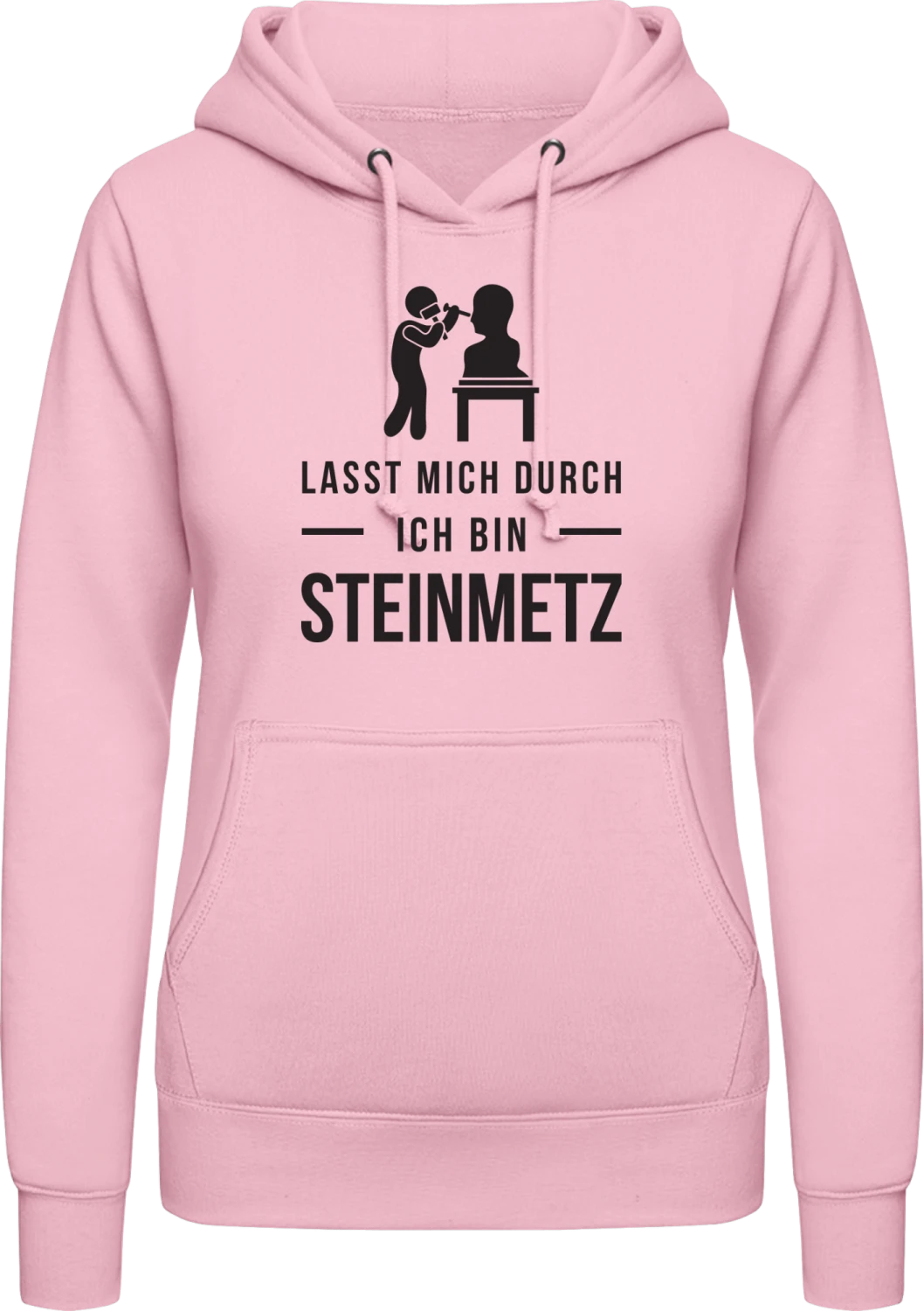 Lasst mich durch ich bin Steinmetz - Baby pink AWDis ladies hoodie - Front