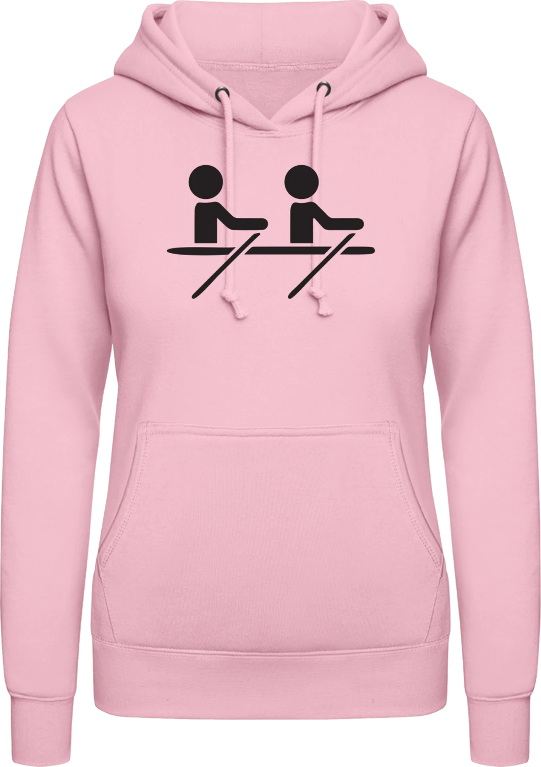 Rowing Boat - Baby pink AWDis ladies hoodie - Front