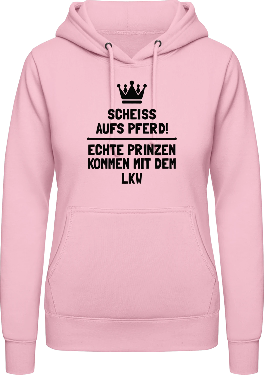 Echte Prinzen kommen mit dem LKW - Baby pink AWDis ladies hoodie - Front