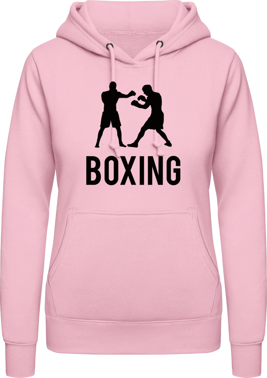 Boxing - Baby pink AWDis ladies hoodie - Front