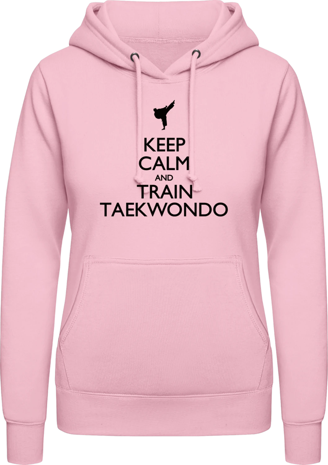 Keep Calm and Train Taekwondo - Baby pink AWDis ladies hoodie - Front