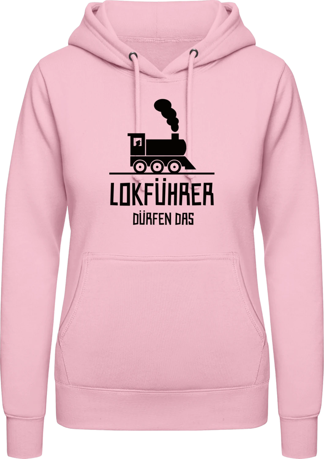 Lokführer dürfen das - Baby pink AWDis ladies hoodie - Front