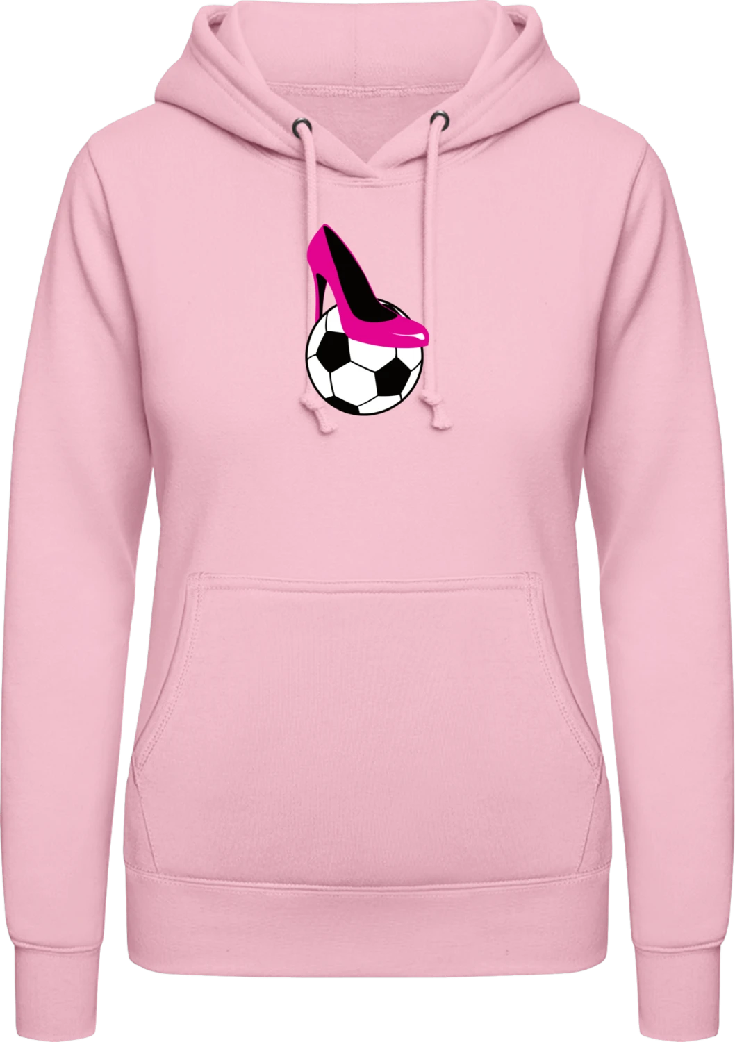 Womens Soccer - Baby pink AWDis ladies hoodie - Front