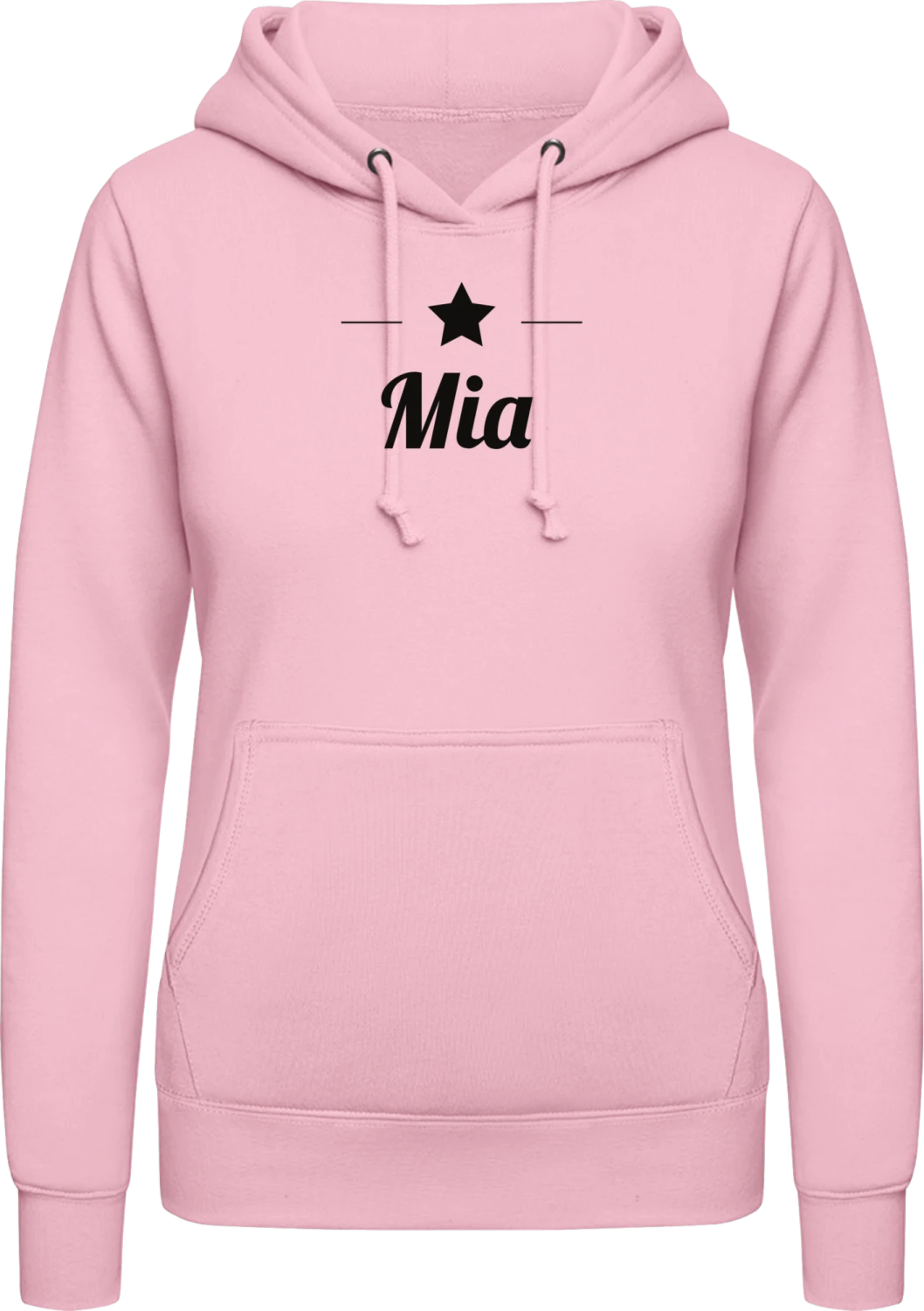 Mia Stern - Baby pink AWDis ladies hoodie - Front