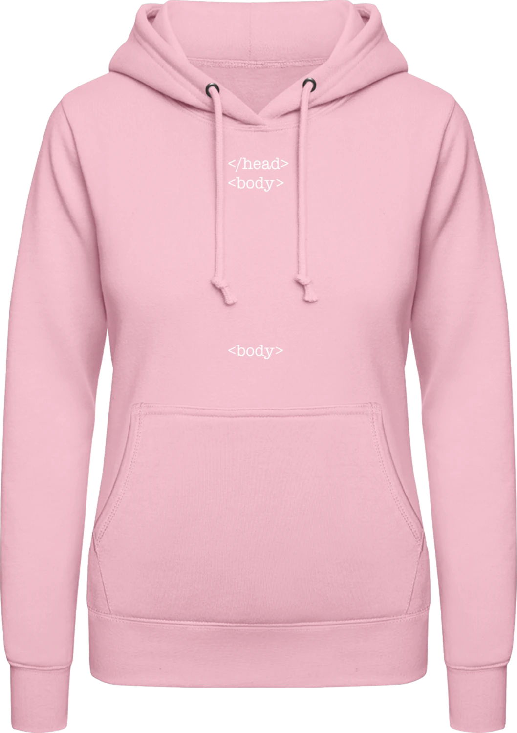 Head Body Body - Baby pink AWDis ladies hoodie - Front