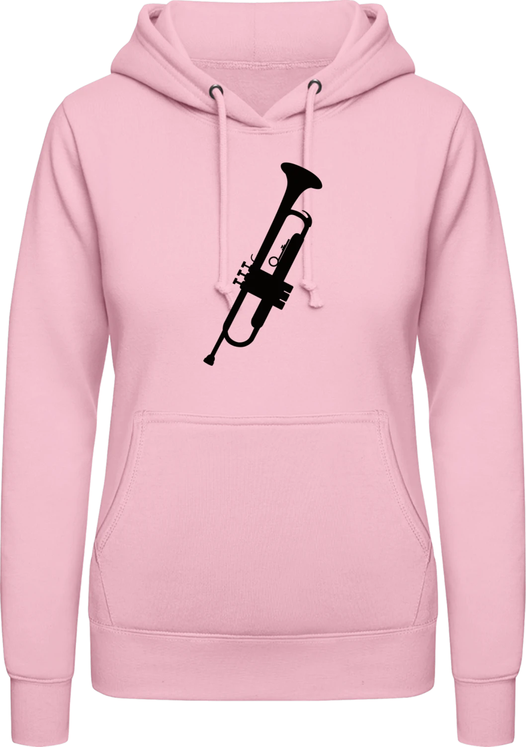 Trumpet - Baby pink AWDis ladies hoodie - Front