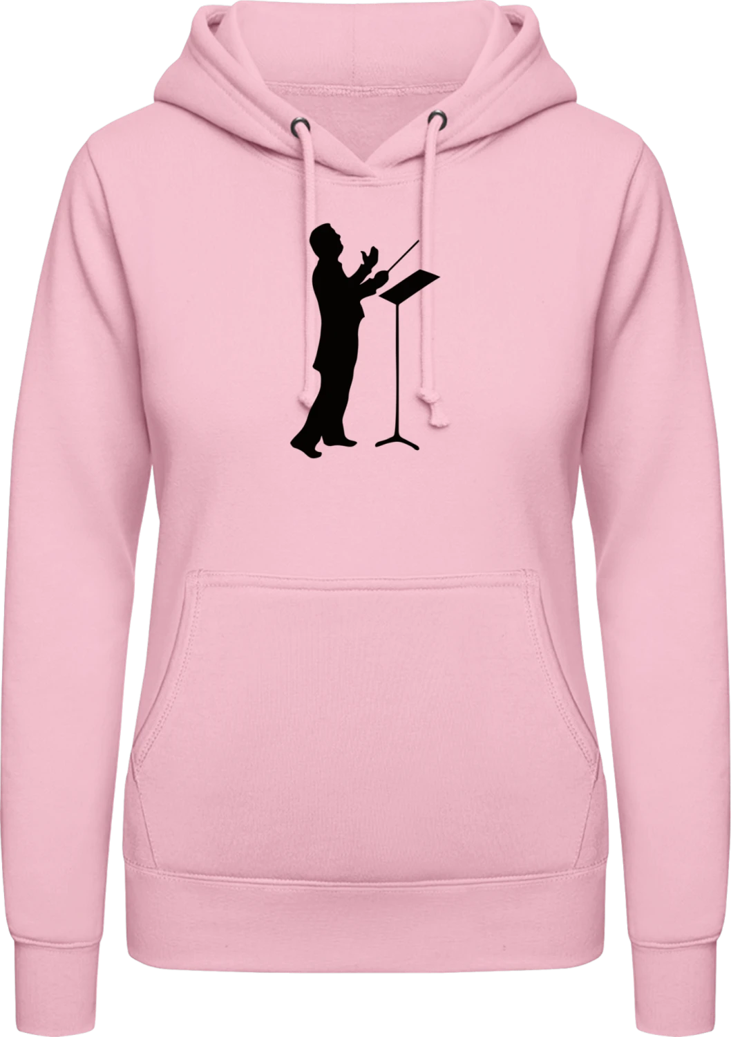 Dirigent - Baby pink AWDis ladies hoodie - Front