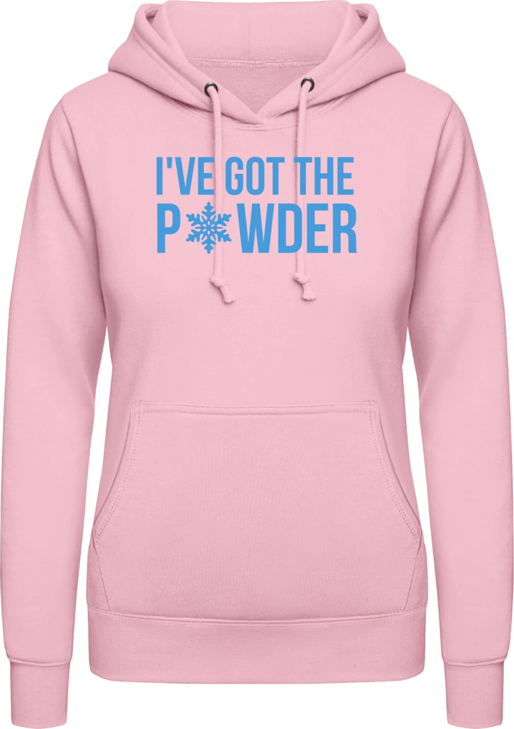 I've Got The Powder - Baby pink AWDis ladies hoodie - Front