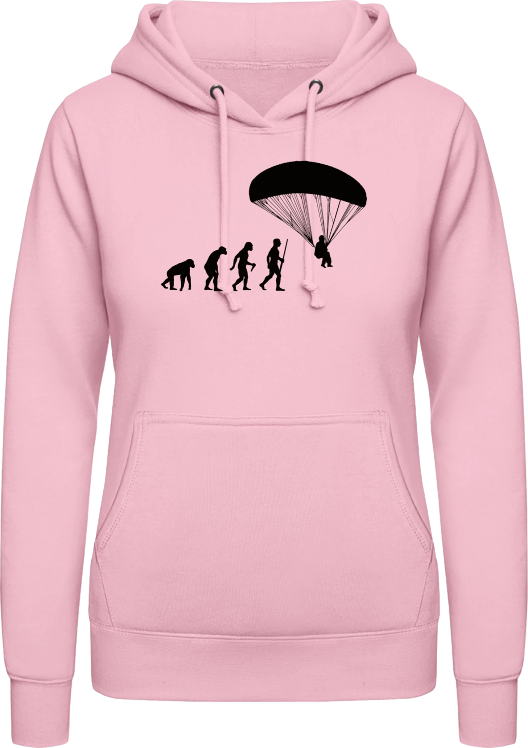 Paragliding Evolution - Baby pink AWDis ladies hoodie - Front