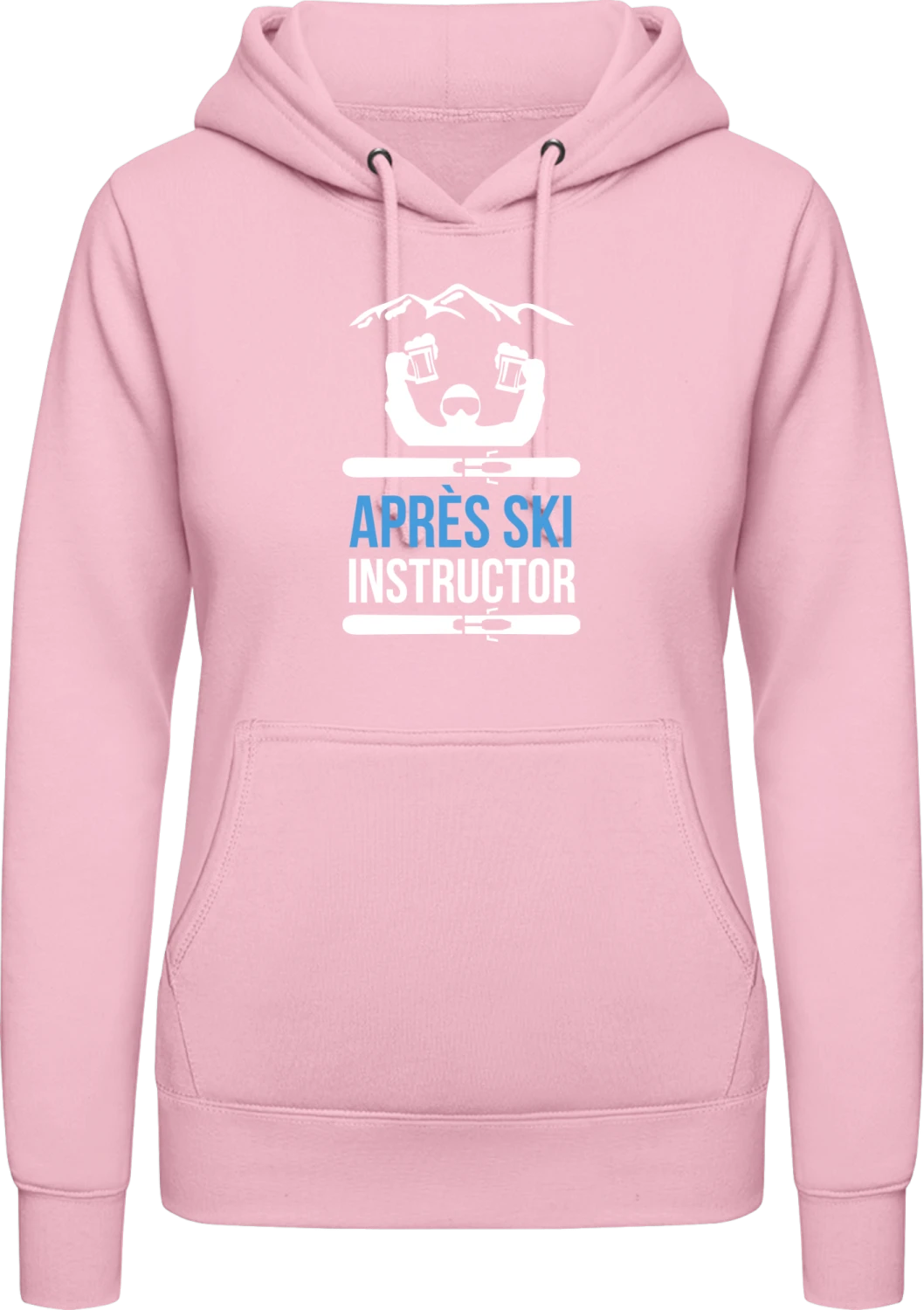 Après Ski Instructor - Baby pink AWDis ladies hoodie - Front