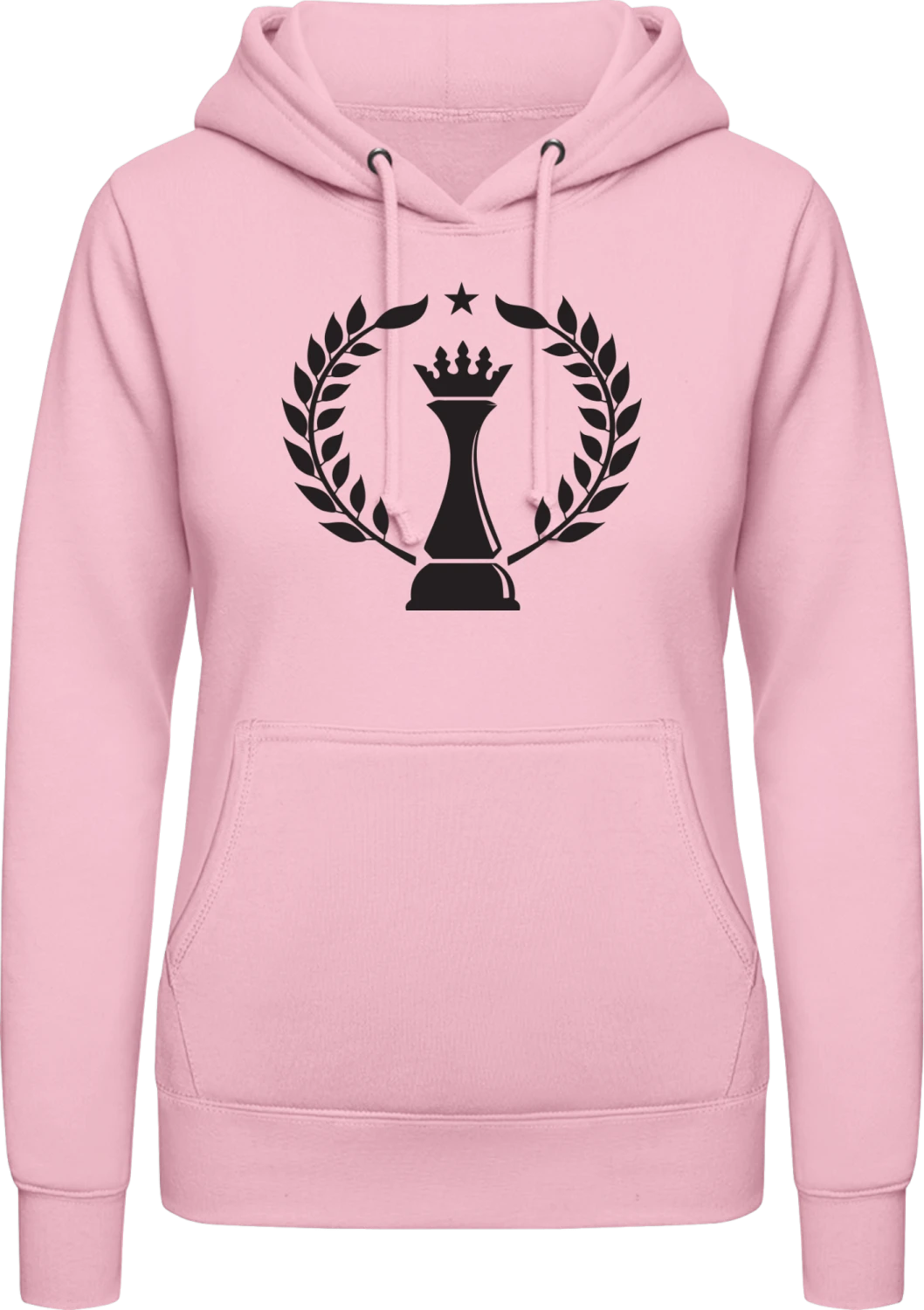 Chess King - Baby pink AWDis ladies hoodie - Front