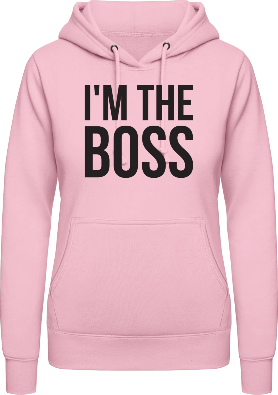 I'm The Boss - Baby pink AWDis ladies hoodie - Front