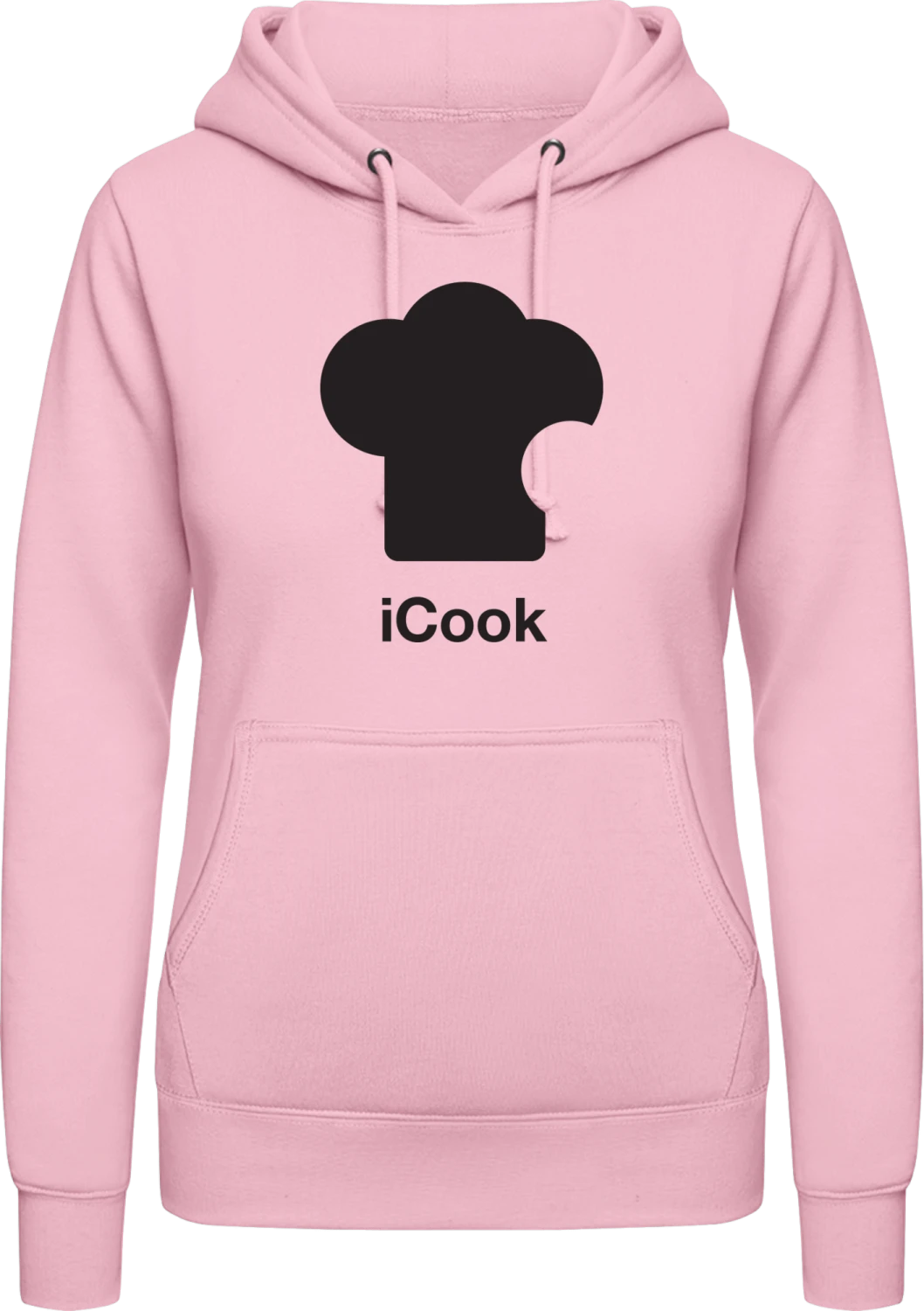 I Cook - Baby pink AWDis ladies hoodie - Front