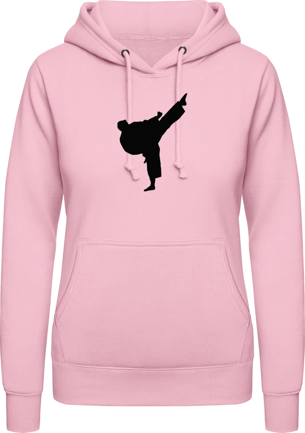 Taekwondo Fighter - Baby pink AWDis ladies hoodie - Front