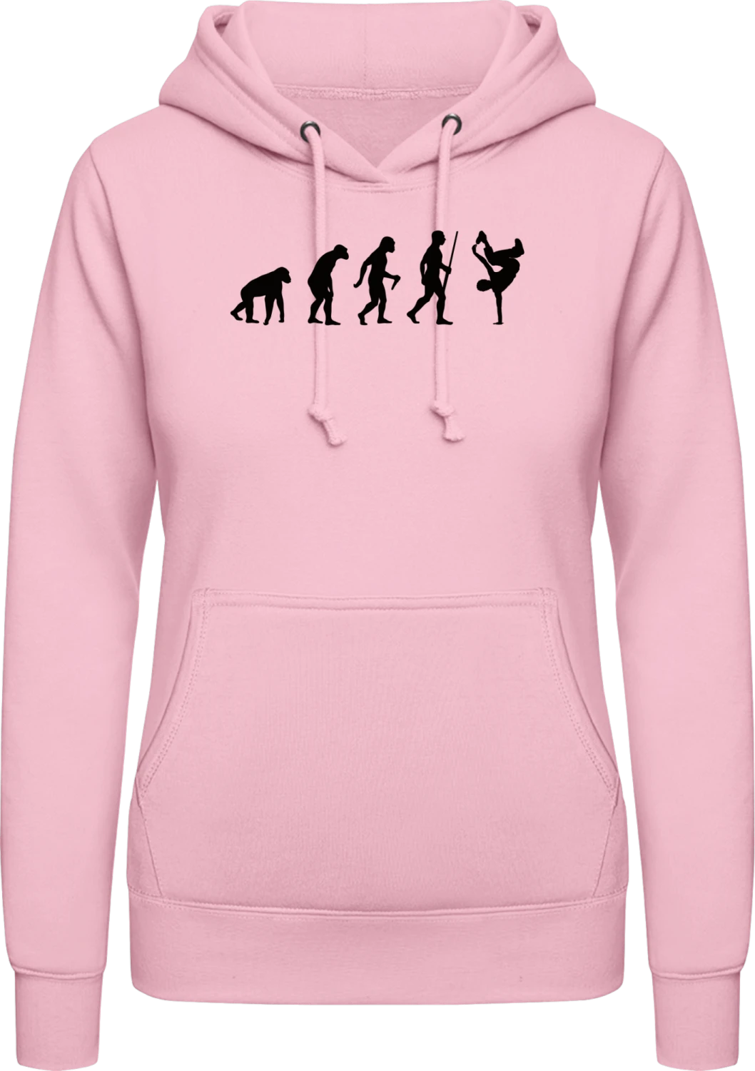 Breakdance Evolution - Baby pink AWDis ladies hoodie - Front