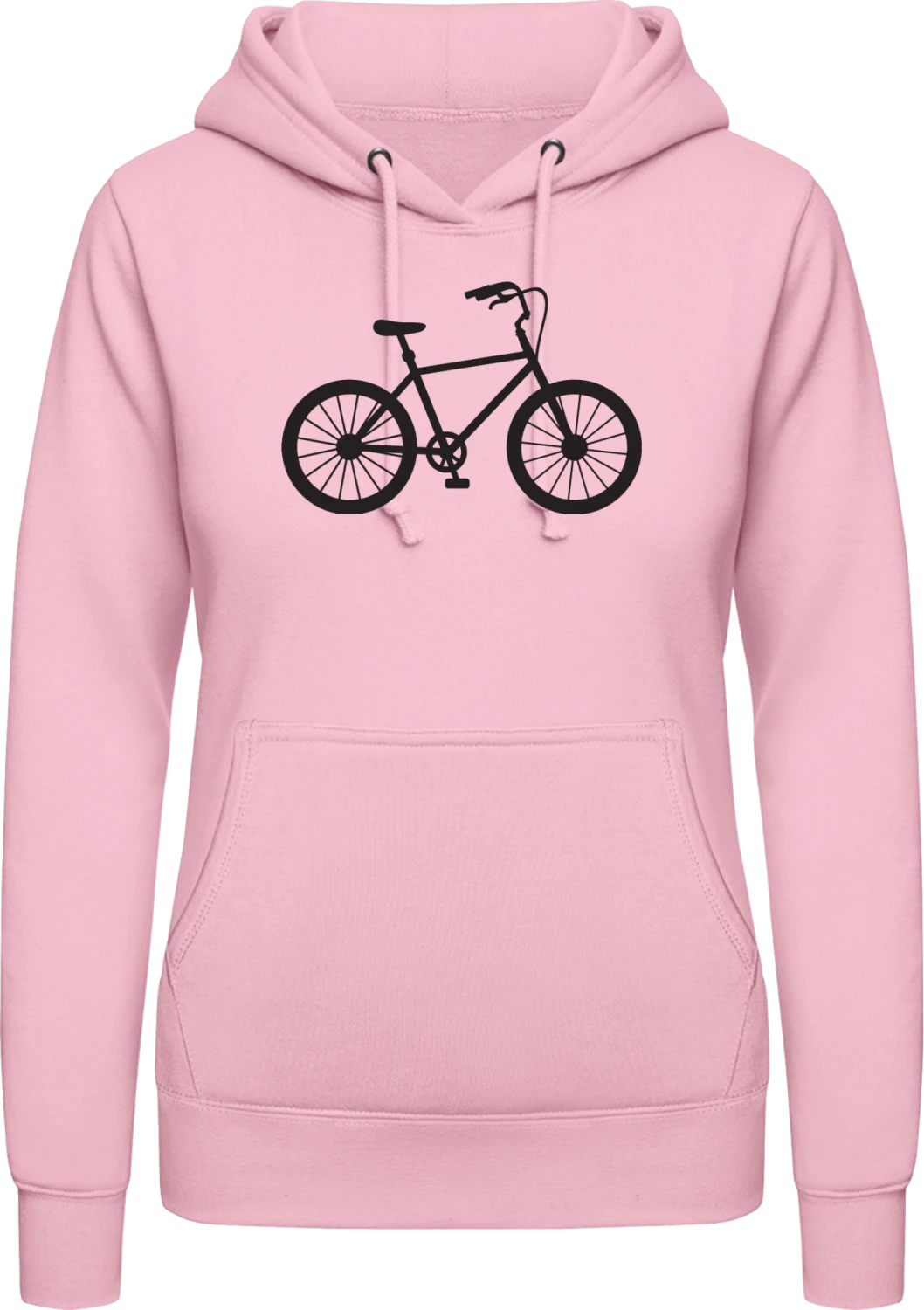 Old School Bike - Baby pink AWDis ladies hoodie - Front