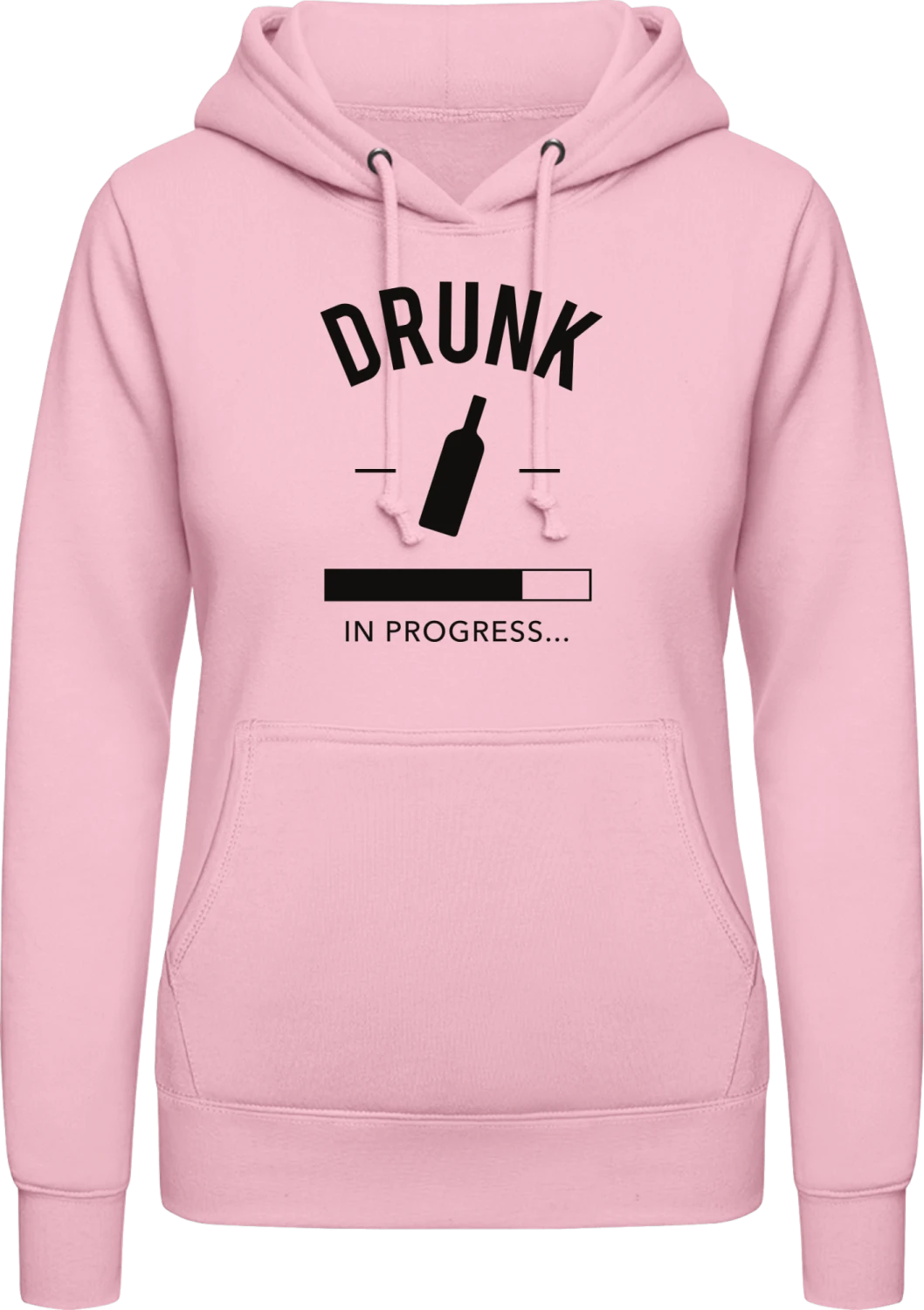 Drunk in progress - Baby pink AWDis ladies hoodie - Front