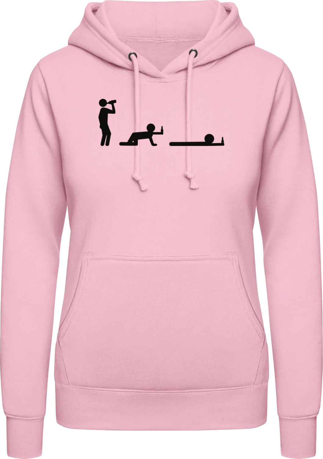 Drinking Kamasutra - Baby pink AWDis ladies hoodie - Front