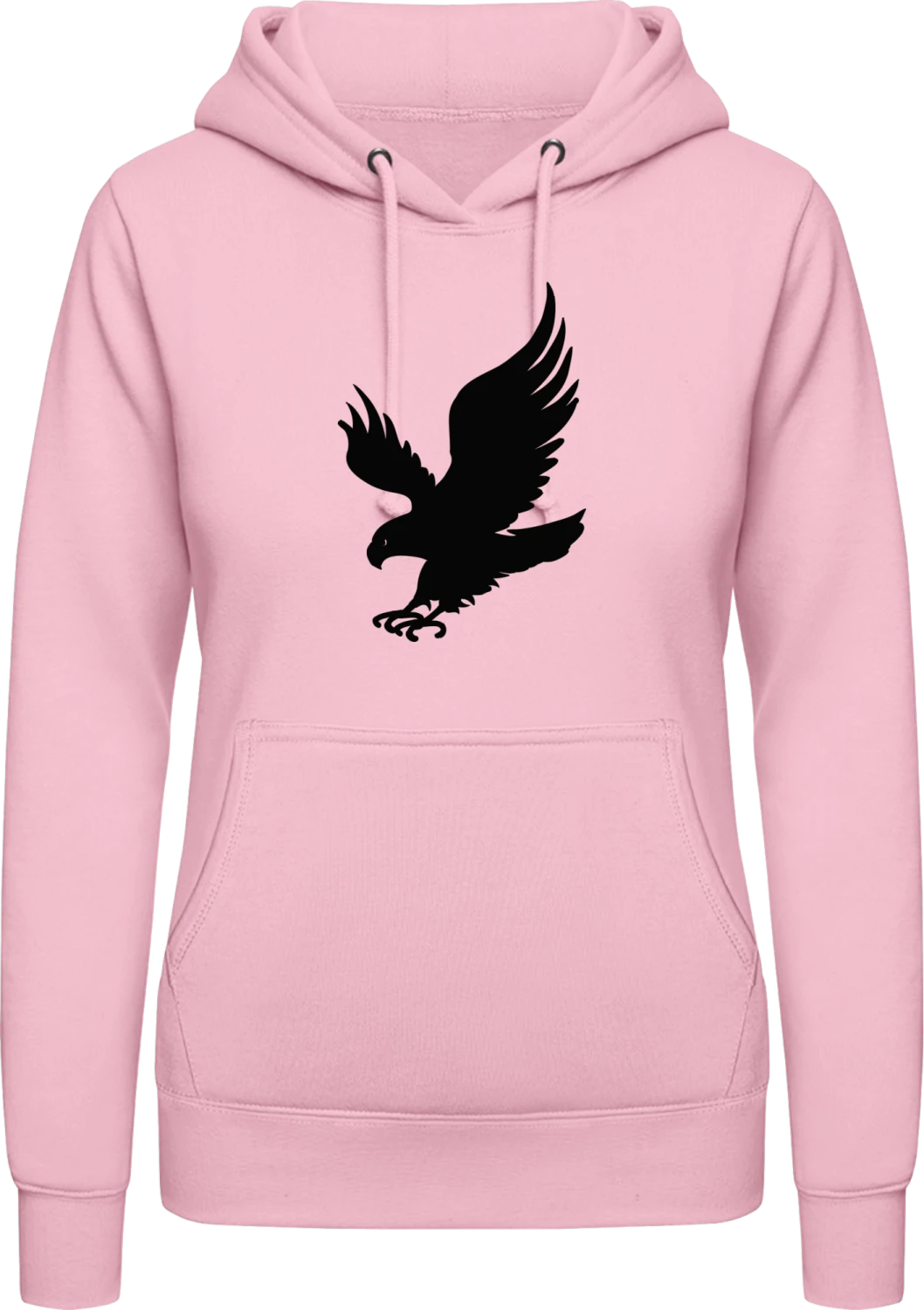 Eagle Icon - Baby pink AWDis ladies hoodie - Front