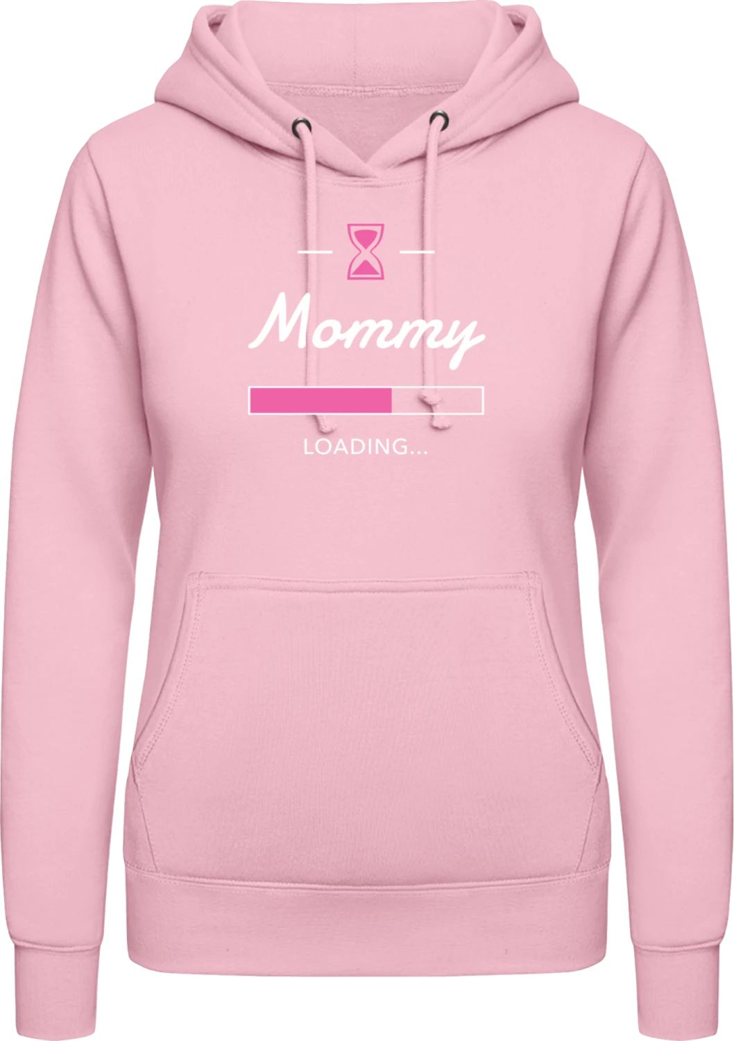 Mommy Loading Baby Girl - Baby pink AWDis ladies hoodie - Front