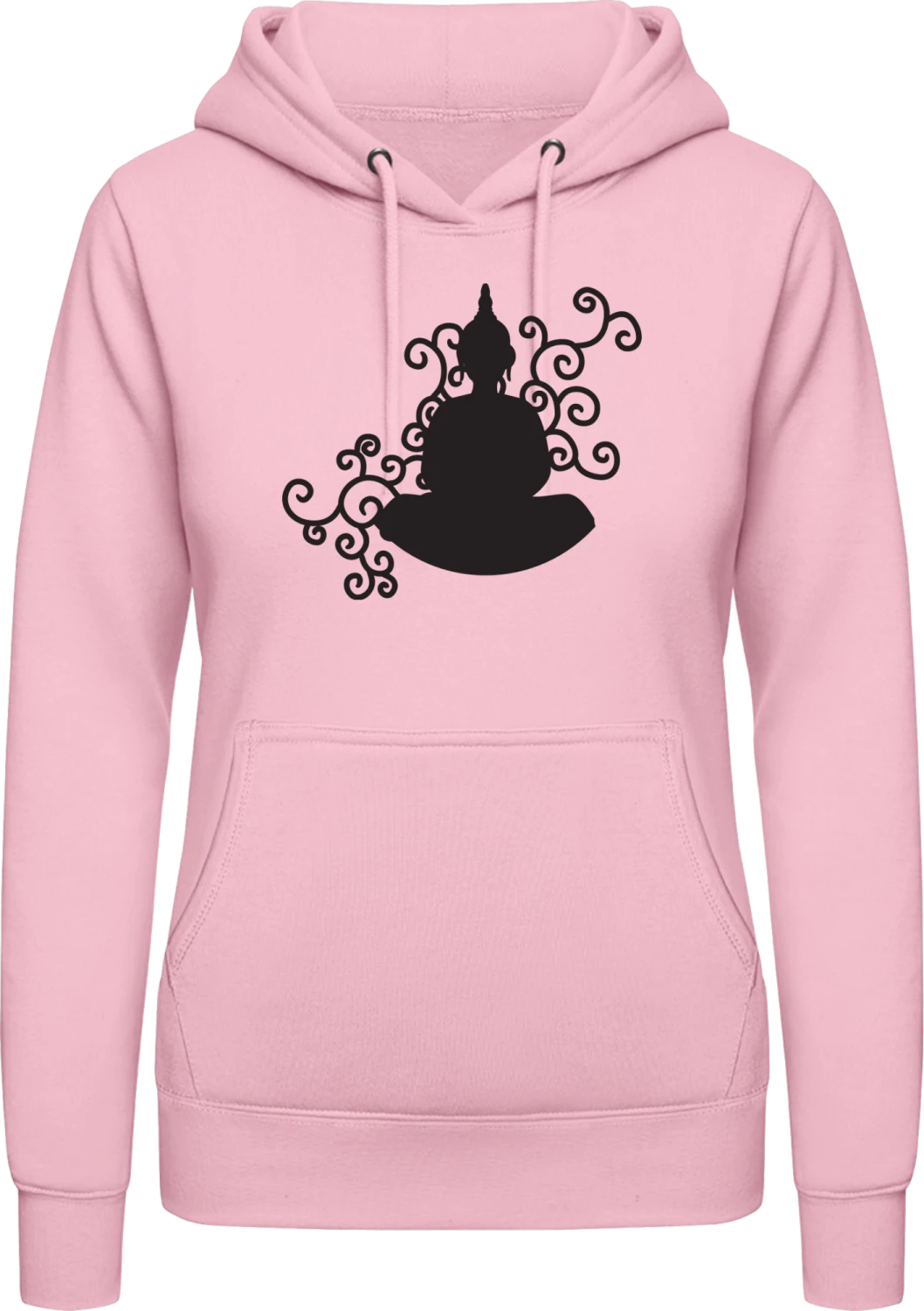 Buddha Figur Meditation - Baby pink AWDis ladies hoodie - Front