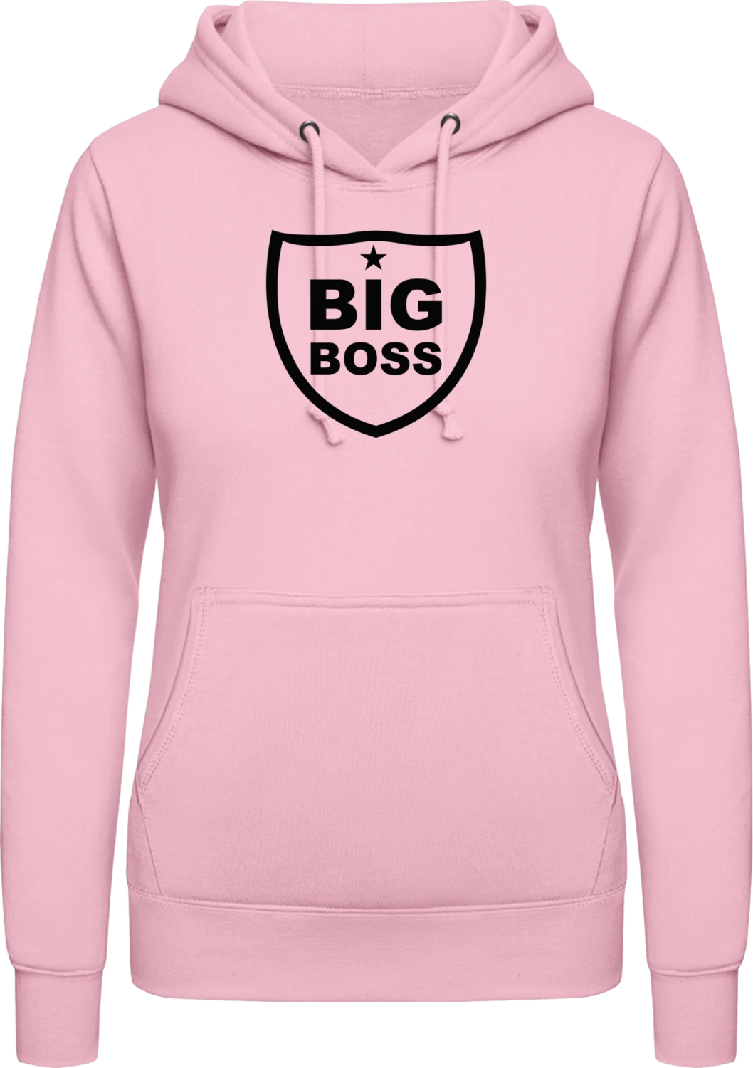 Big Boss Logo - Baby pink AWDis ladies hoodie - Front