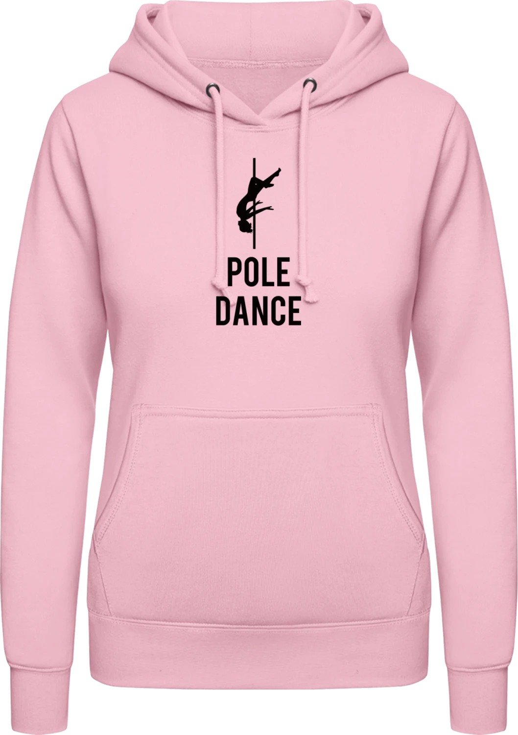 Pole Dance - Baby pink AWDis ladies hoodie - Front