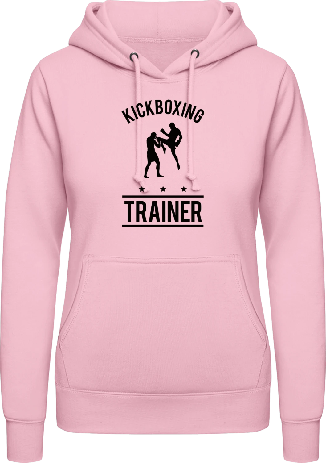 Kickboxing Trainer - Baby pink AWDis ladies hoodie - Front