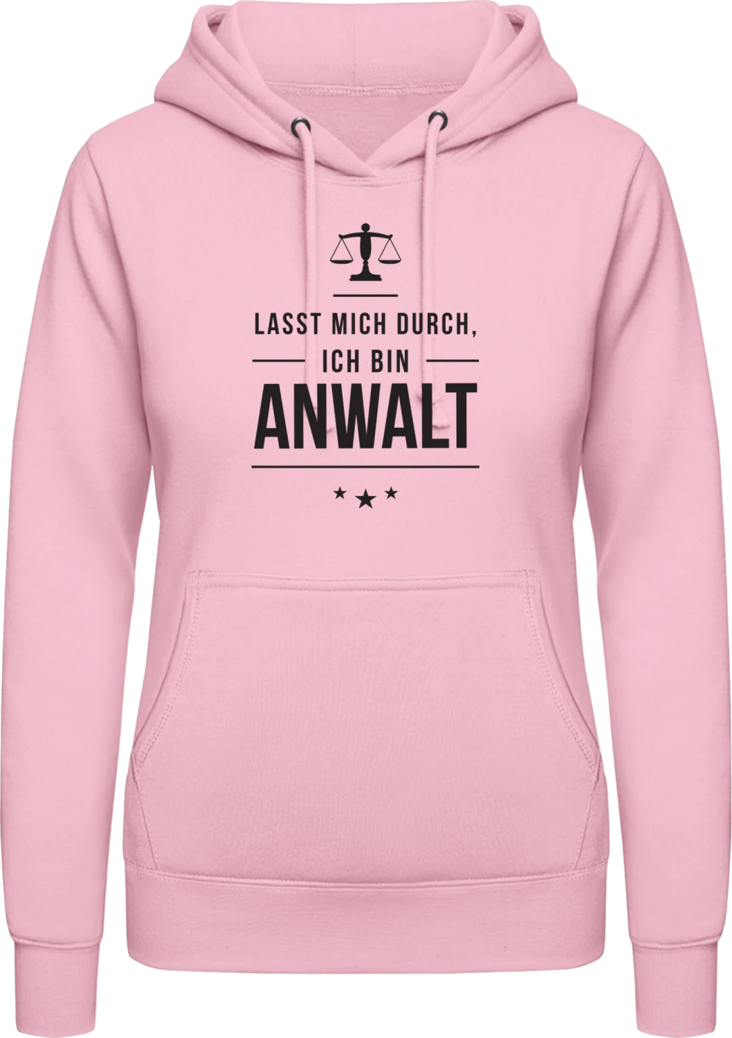 Lasst mich durch ich bin Anwalt - Baby pink AWDis ladies hoodie - Front