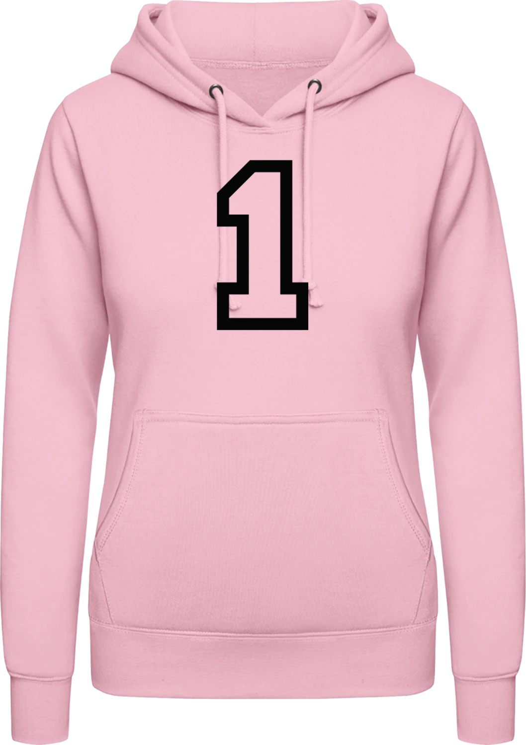 Nummer Eins - Baby pink AWDis ladies hoodie - Front