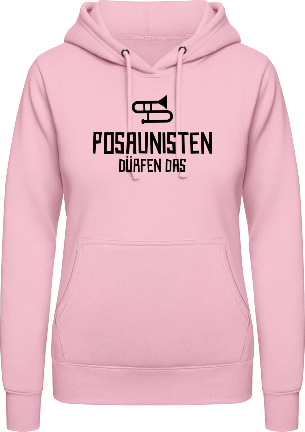 Posaunisten dürfen das - Baby pink AWDis ladies hoodie - Front