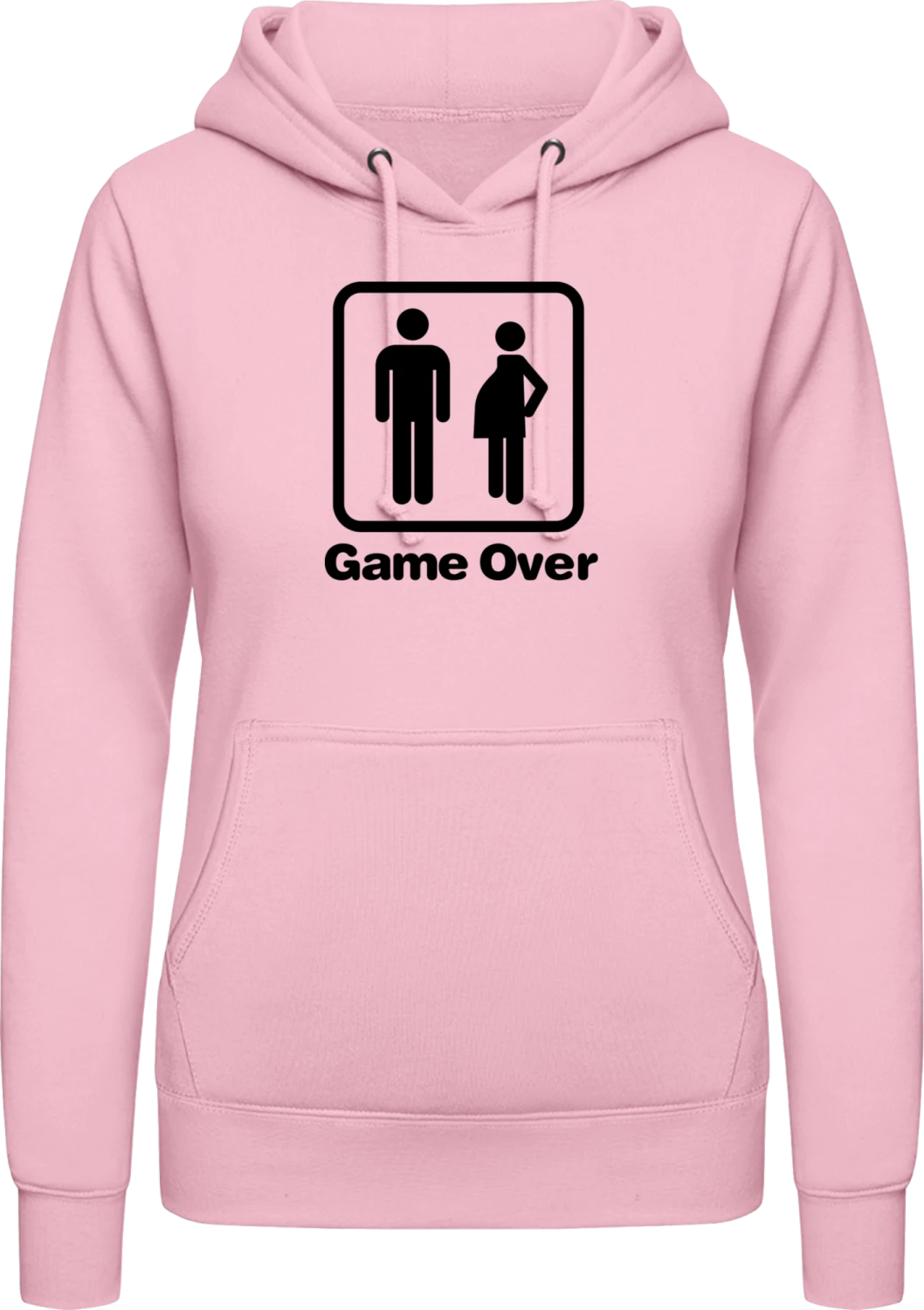 Game Over - Baby pink AWDis ladies hoodie - Front