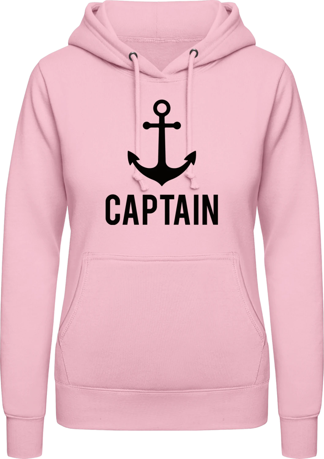 Captain - Baby pink AWDis ladies hoodie - Front