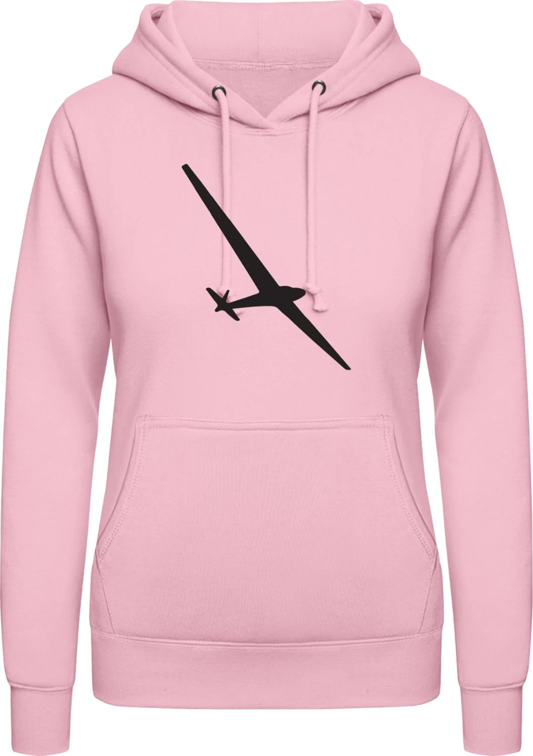 Glider Sailplane - Baby pink AWDis ladies hoodie - Front