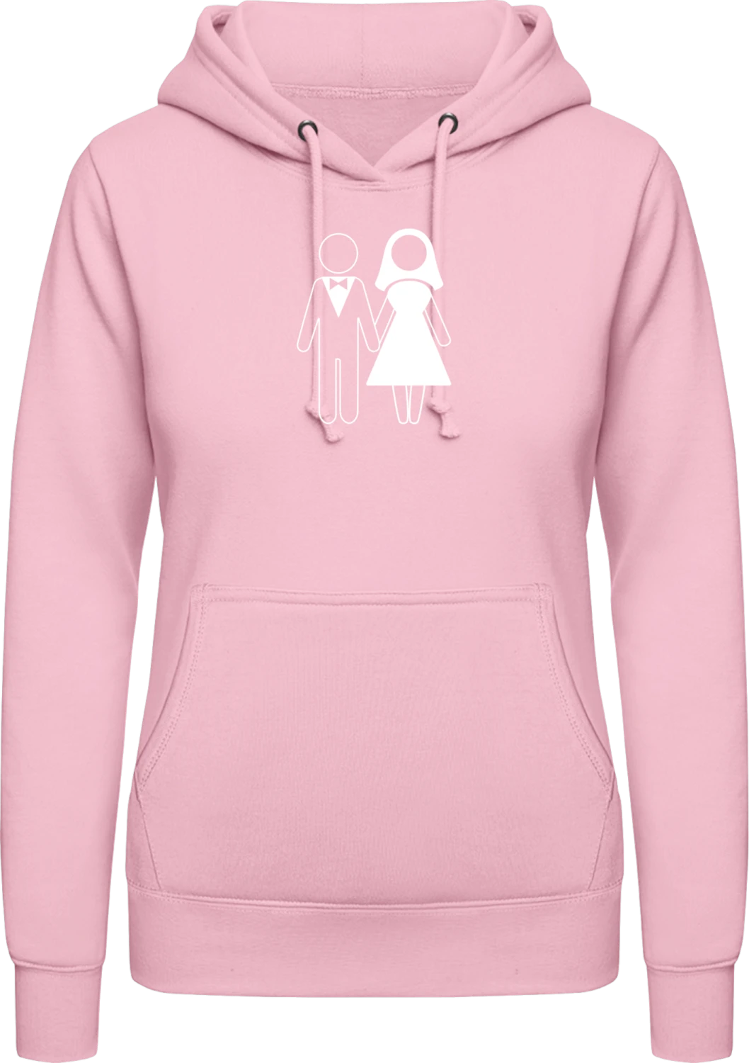 Hochzeit Ehepaar - Baby pink AWDis ladies hoodie - Front