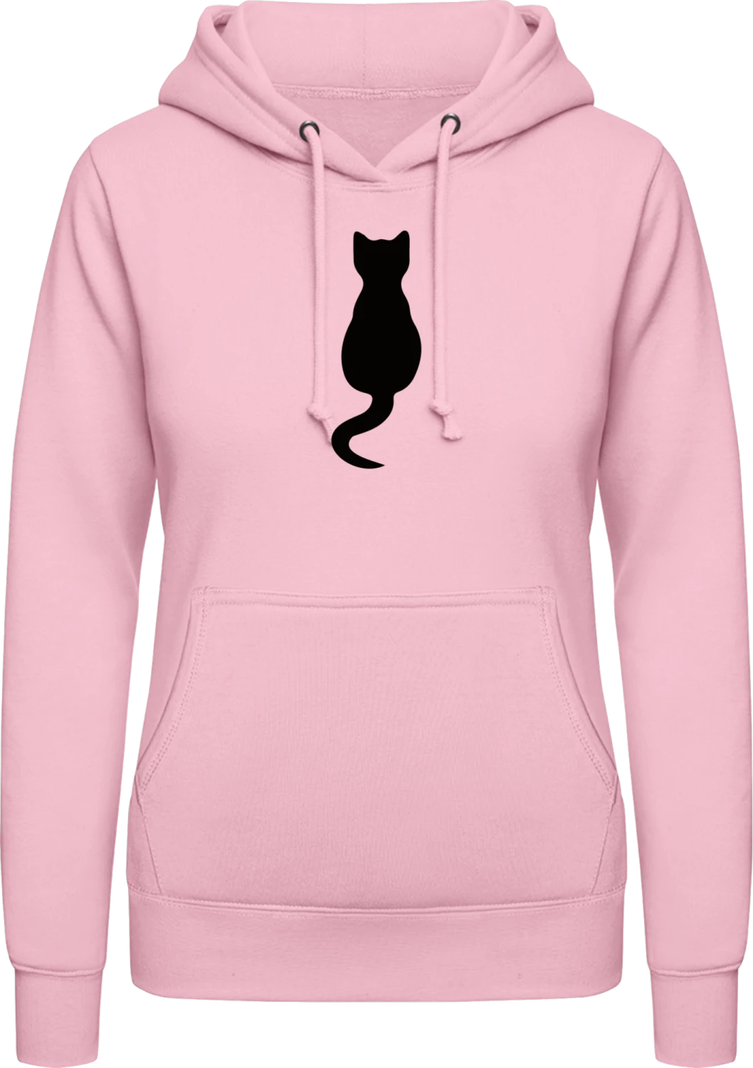 Katze - Baby pink AWDis ladies hoodie - Front