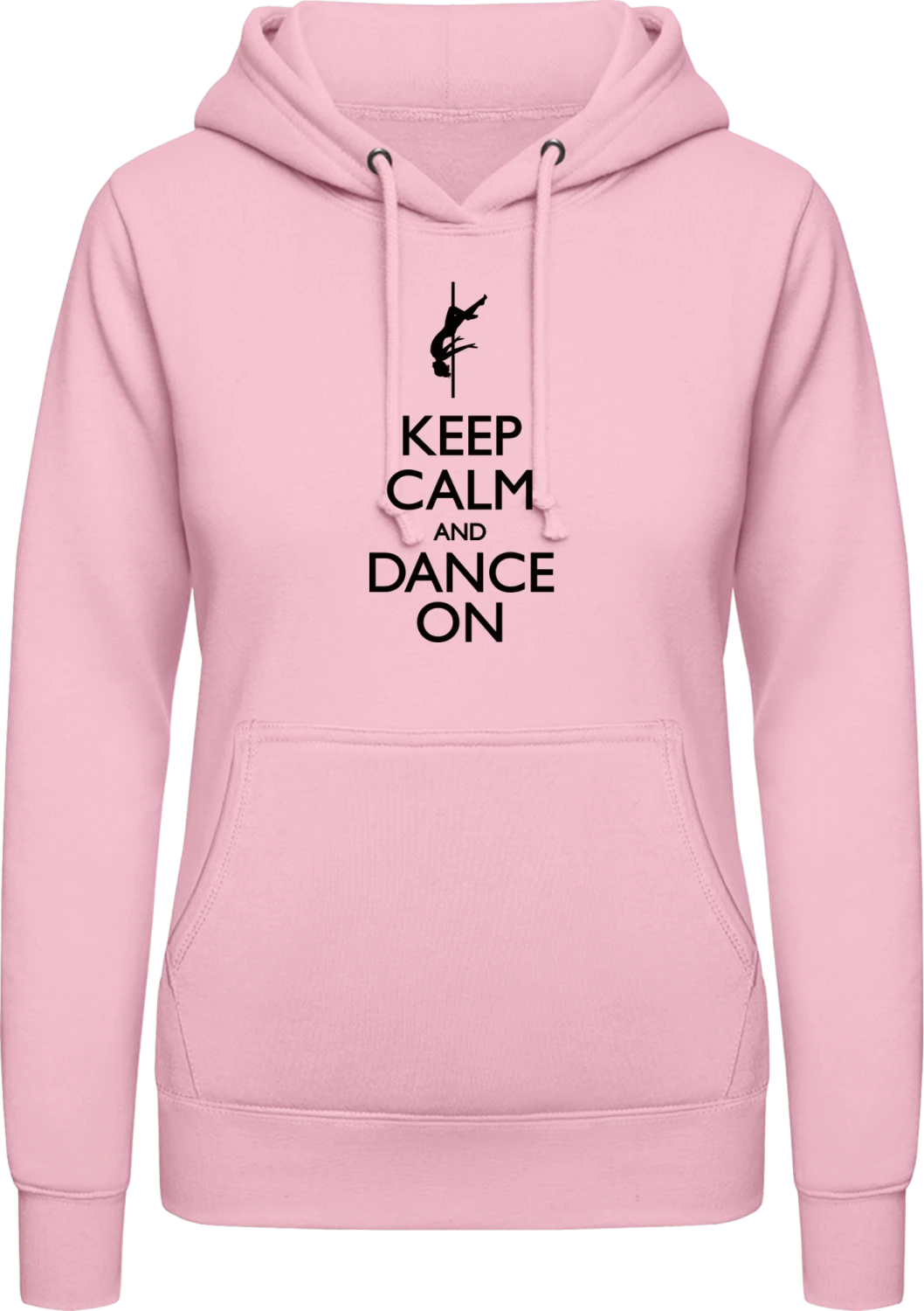 Keep Calm And Dance On - Baby pink AWDis ladies hoodie - Front