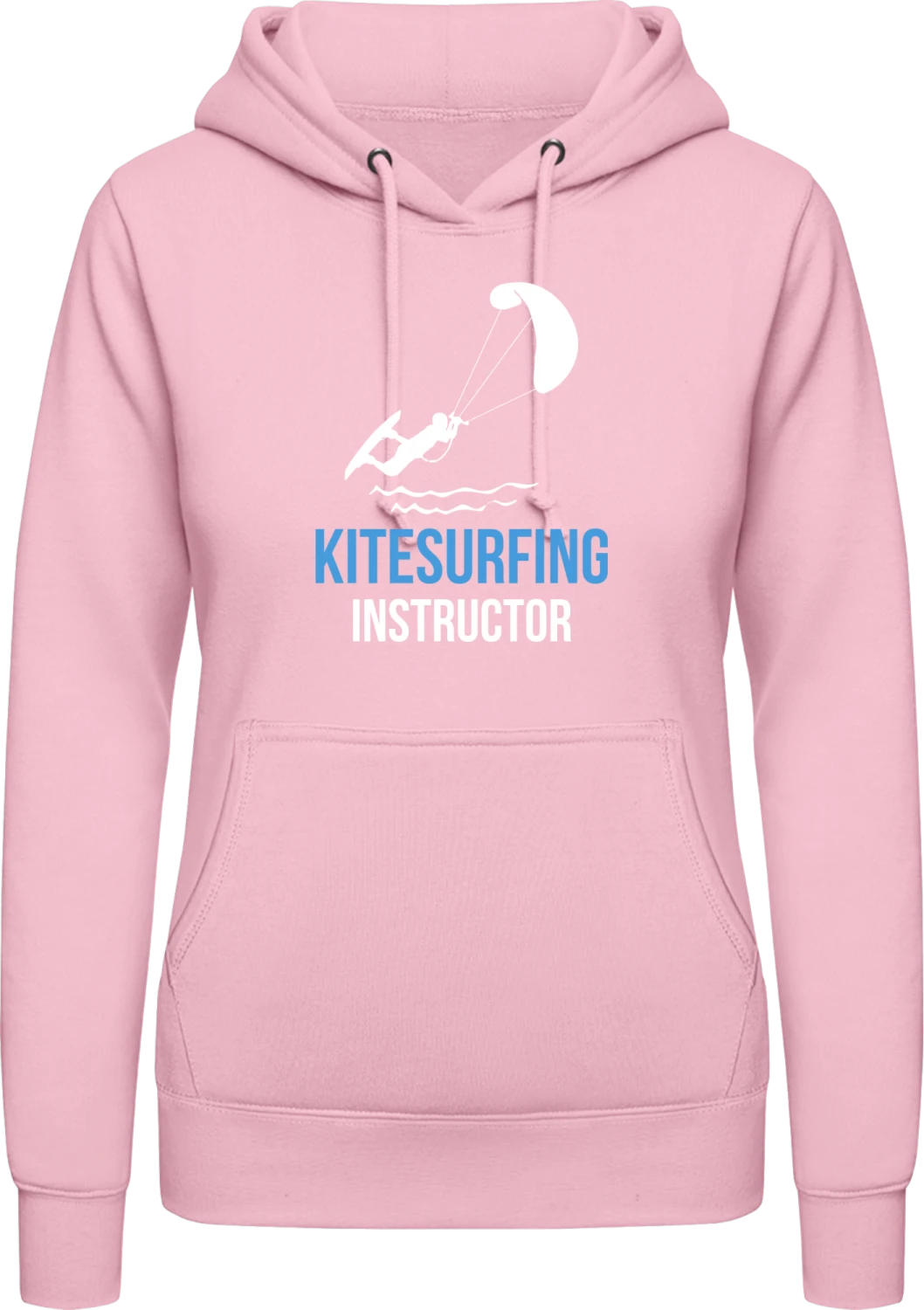 Kitesurfing Instructor - Baby pink AWDis ladies hoodie - Front