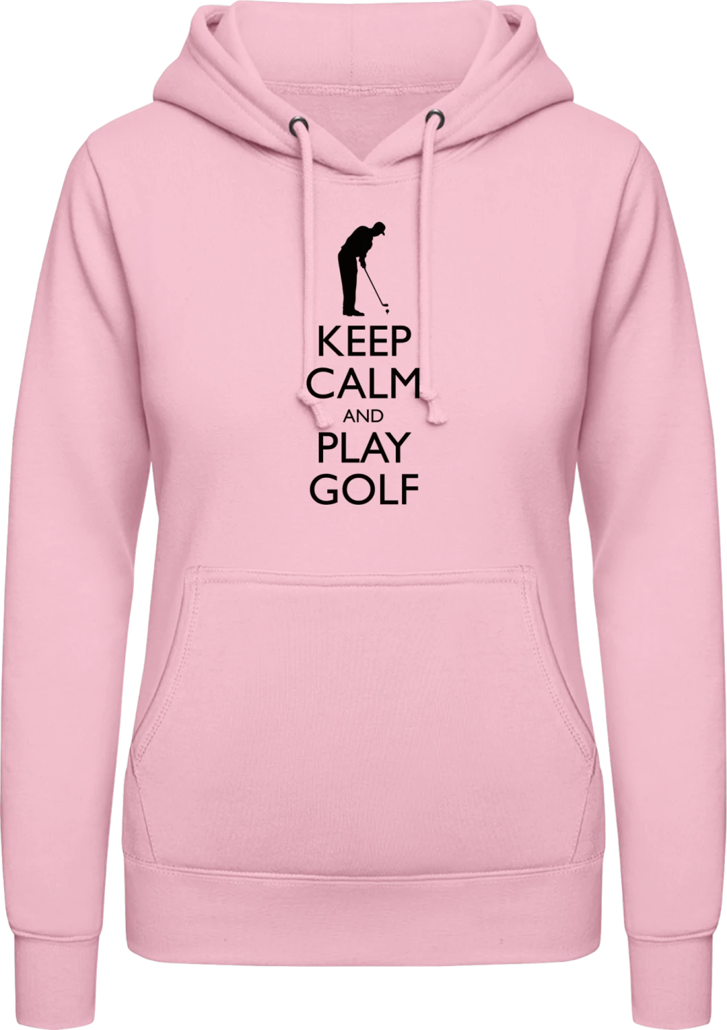 Keep Calm And Play Golf - Baby pink AWDis ladies hoodie - Front