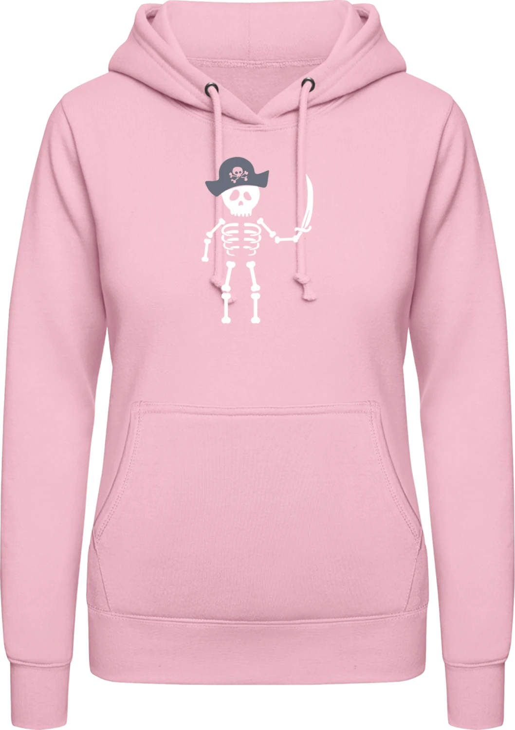 Dead Pirate - Baby pink AWDis ladies hoodie - Front