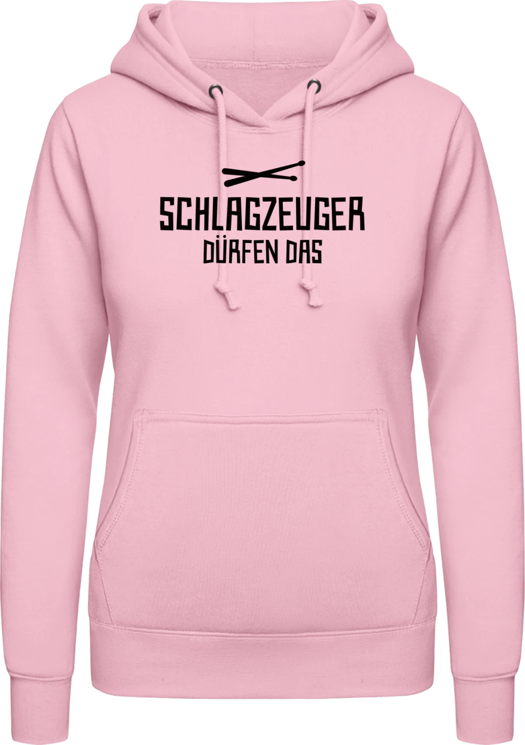 Schlagzeuger dürfen das - Baby pink AWDis ladies hoodie - Front