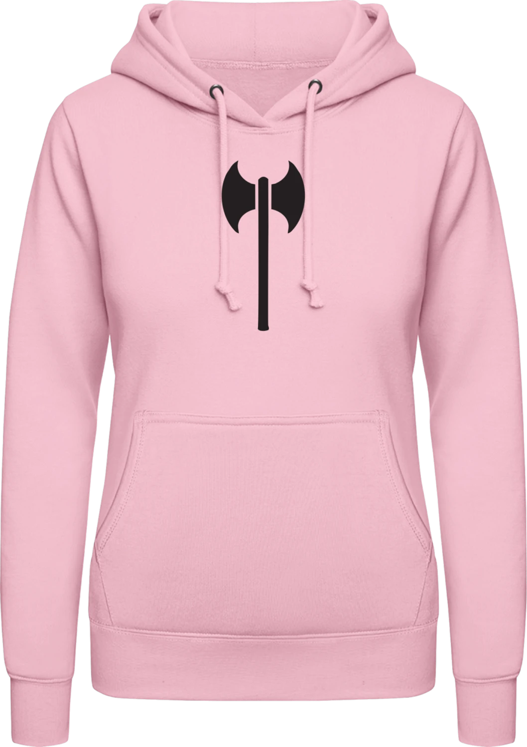 Wikingeraxt - Baby pink AWDis ladies hoodie - Front