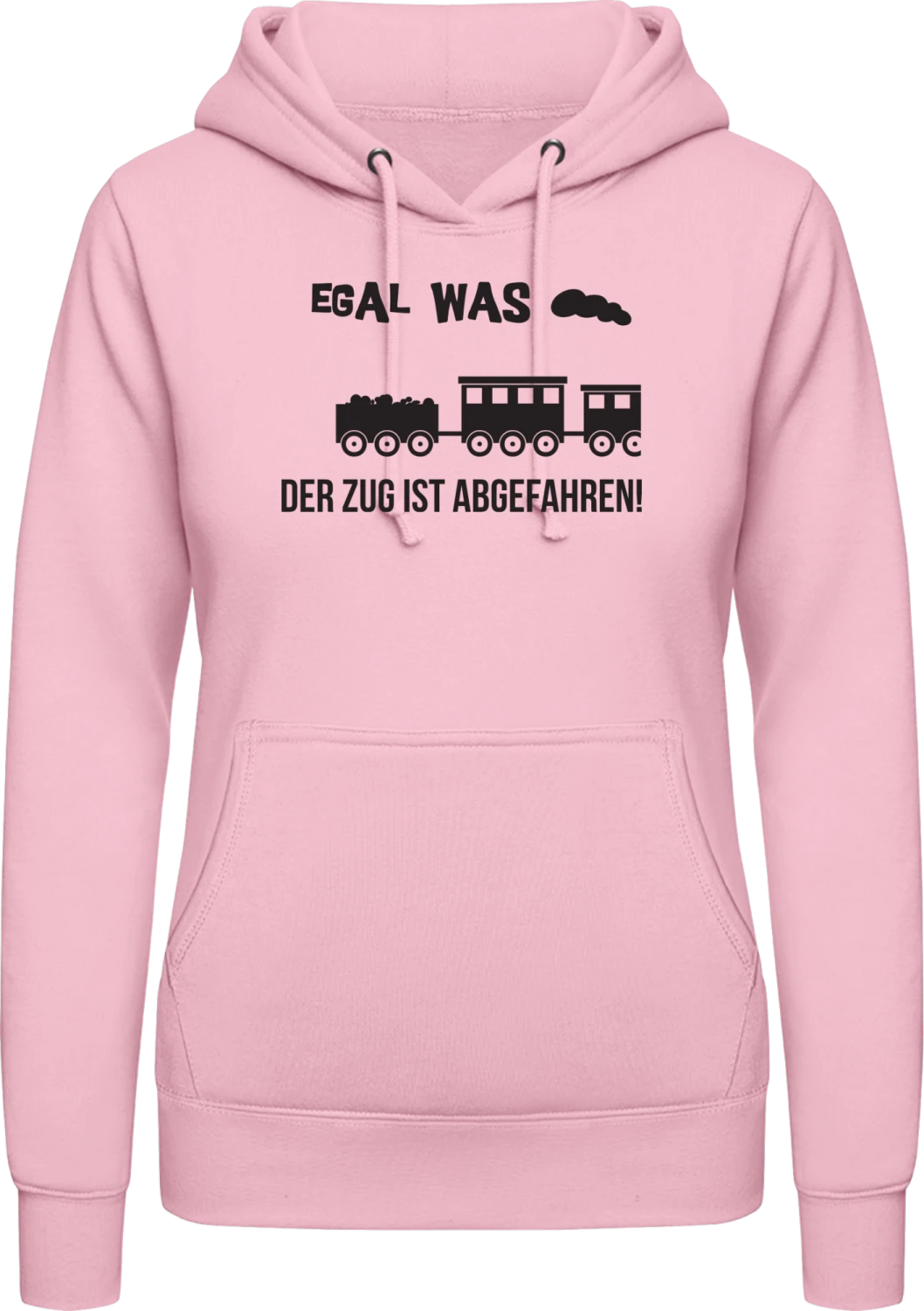 Egal was der Zug ist abgefahren - Baby pink AWDis ladies hoodie - Front