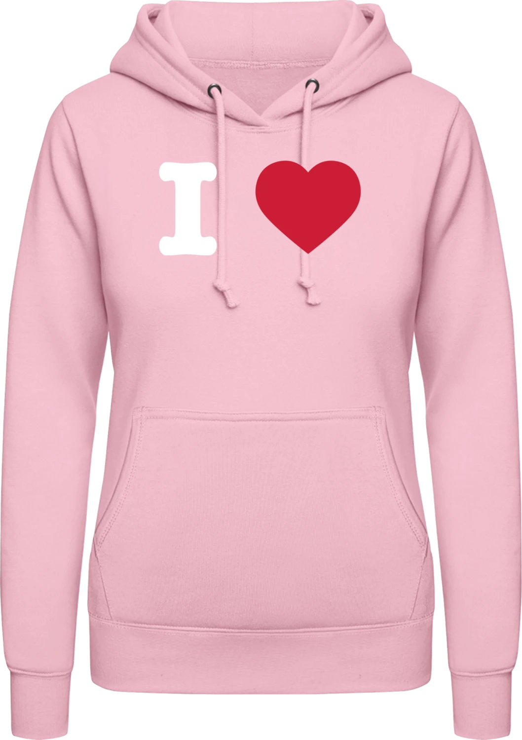 I heart - Baby pink AWDis ladies hoodie - Front