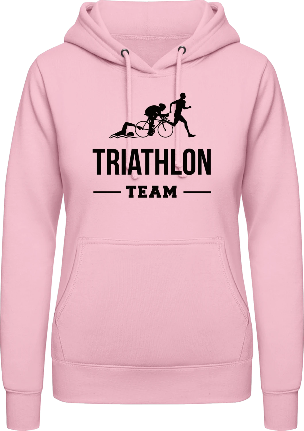 Triathlon Team - Baby pink AWDis ladies hoodie - Front