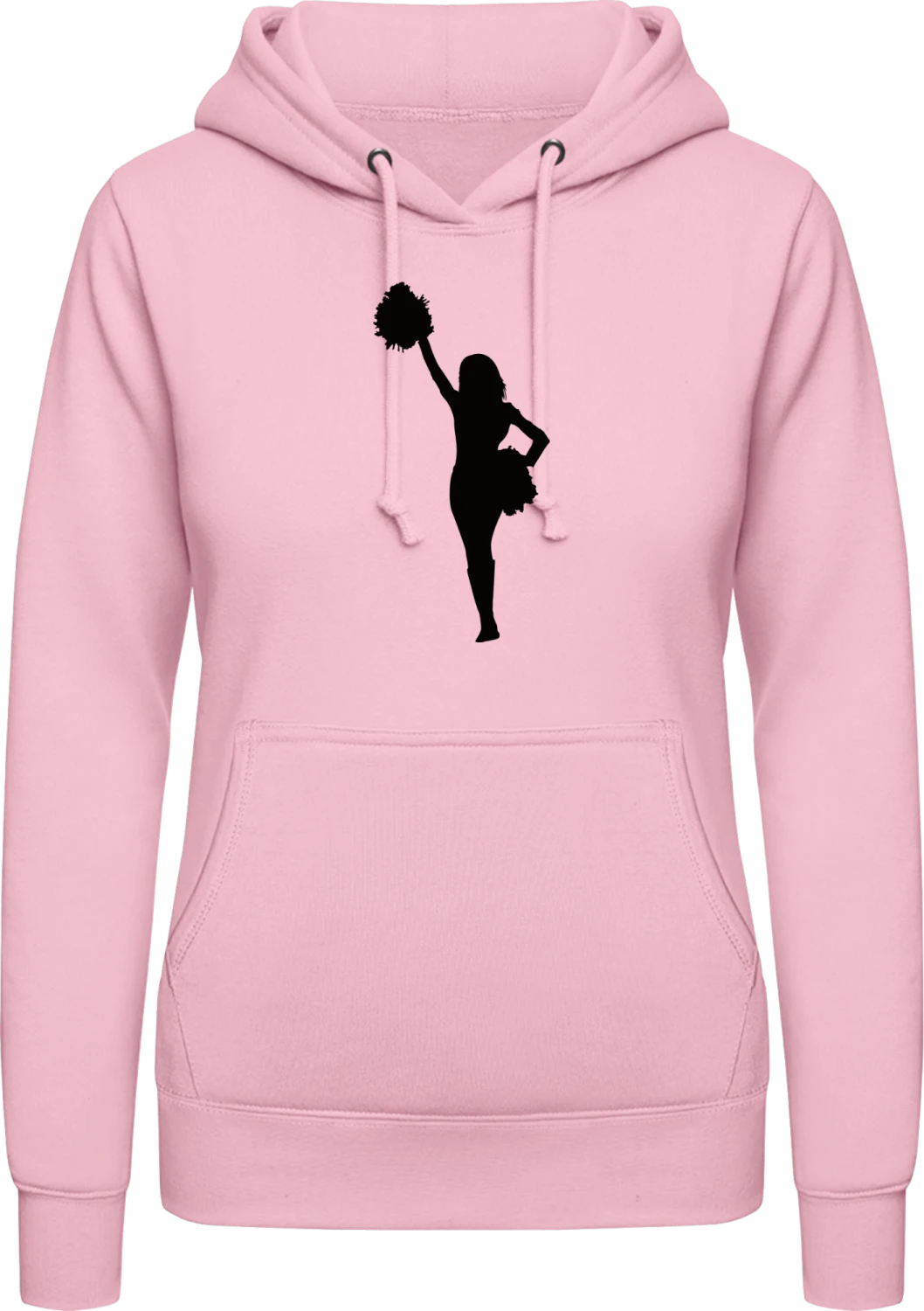 Cheerleader - Baby pink AWDis ladies hoodie - Front