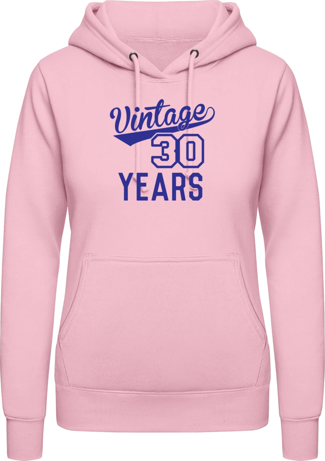 Vintage 30 Years - Baby pink AWDis ladies hoodie - Front