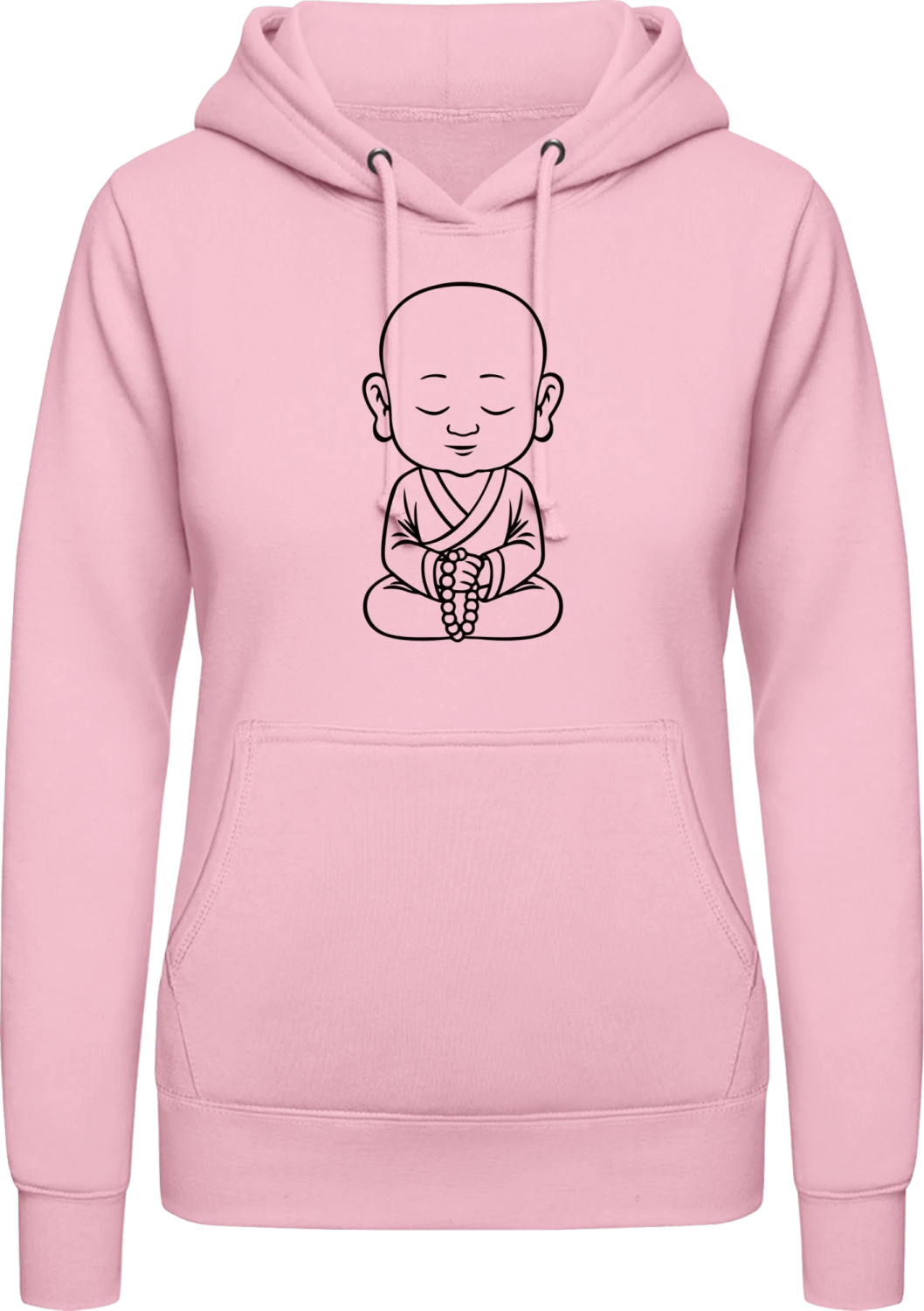 Baby Buddha - Baby pink AWDis ladies hoodie - Front